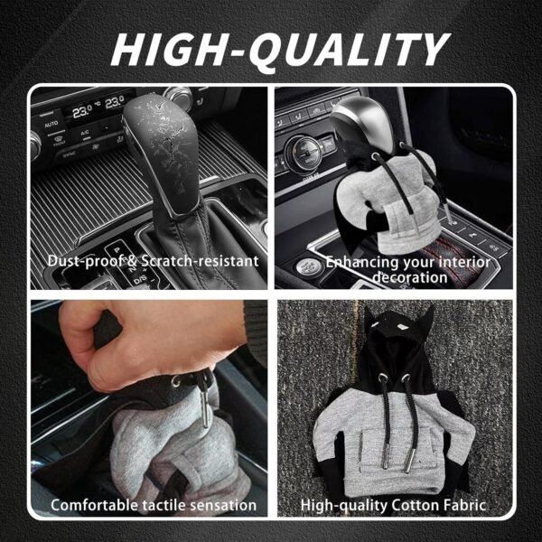 1752038652 Gear Shift Hoodie Cover Universal Car Shift Knob Protector Black Cape Mini Shifter Hoodie Cute Automotive Interior Accessories for Cars Trucks SUVsBlack.jpg