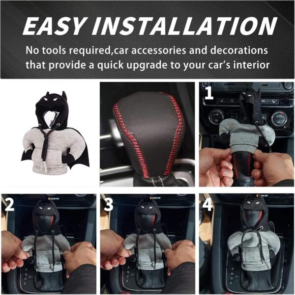 1752038654 Gear Shift Hoodie Cover Universal Car Shift Knob Protector Black Cape Mini Shifter Hoodie Cute Automotive Interior Accessories for Cars Trucks SUVsBlack.jpg