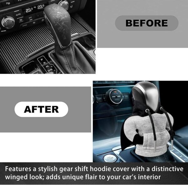 1752038656 Gear Shift Hoodie Cover Universal Car Shift Knob Protector Black Cape Mini Shifter Hoodie Cute Automotive Interior Accessories for Cars Trucks SUVsBlack.jpg