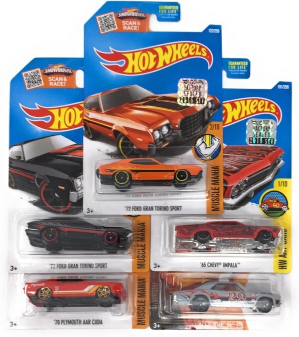 1752596651 Hot Wheels Muscle Car Madness 5 Pack Random Diecast Bundle Set with Various Corvettes Mustangs Camaros Chargers GTOs Firebirds Shelby and More.jpg