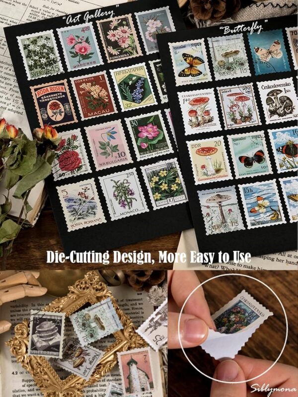 1752863055 SIBLYMONA Vintage Postage Stamp Stickers 184PcsPack Deco Stamps Stickers for Crafting Junk Journal Bullet Journal.jpg