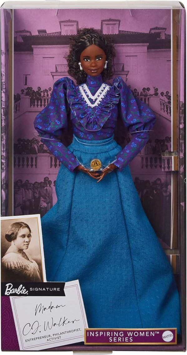 1753179855 Barbie Inspiring Women Doll Madam C.J. Walker Wearing Puff Sleeve Blouse Full Length Skirt Accessories Collectible with Doll Stand Certificate of Authenticity.jpg