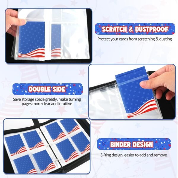 1753331053 Collectible Trading Card Albums，Card Binder Fits 400 Cards with 50 Removable Sleeves，Display Game Card Case book Holder for TCG Sports Card.jpg