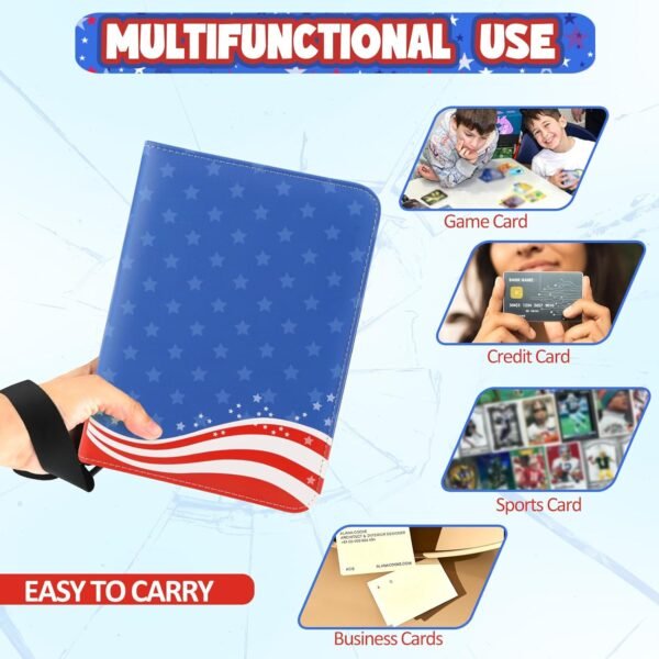 1753331055 Collectible Trading Card Albums，Card Binder Fits 400 Cards with 50 Removable Sleeves，Display Game Card Case book Holder for TCG Sports Card.jpg