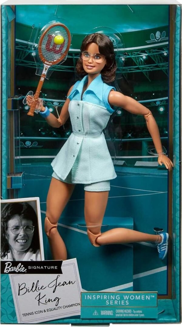 1753475054 Barbie Inspiring Women Series Billie Jean King Collectible Doll Approx. 12 in Wearing Tennis Dress and Accessories with Doll Stand and Certificate of Authenticity.jpg