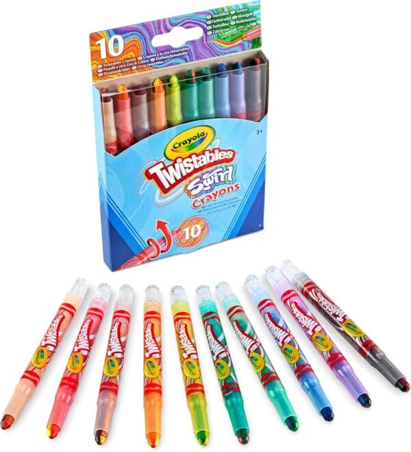 1753496651 Crayola Swirl Mini Twistables Crayons 10ct Multicolor Crayons for Kids No Sharpening Great for Art Projects Nontoxic 3.jpg