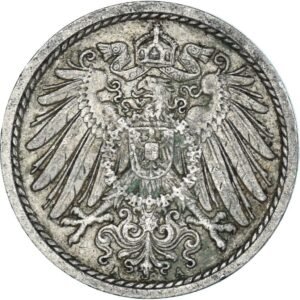 1904 1914 Kaiser Era German 5 Pfennig Coin Issued Under.jpg