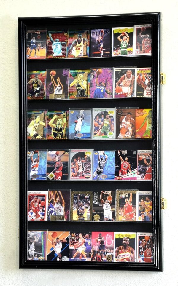 36 Sport Cards Collectible Card Display Case Cabinet Holder Wall Rack 98 UV Lockable.jpg