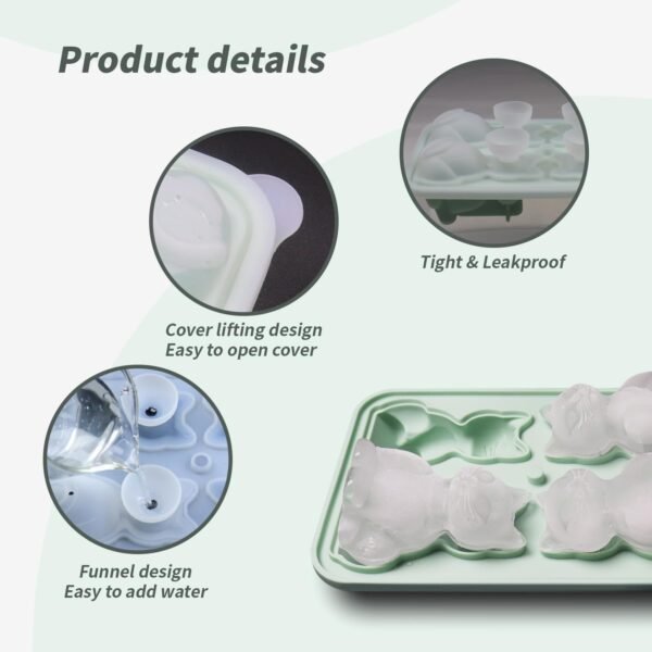 3D Kitten Ice Cube TrayBPA Free Ice Cube MoldsMultifunctional Chocolate Mold Great for Jelly Candy Whiskey coffeesodaKitchen Accessaries Green.jpg