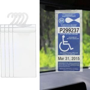 4 PCS Car Handicap Placard Holder Ultra Transparent Disabled Parking.jpg