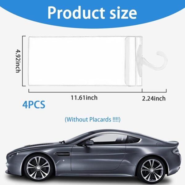 4 PCS Handicap Placard Holder 11.6 x 5 Ultra Transparent Disabled Parking Permit Placard Protector with Plastic Large Hanger Automotive Disabled Placard Protective Cover.jpg