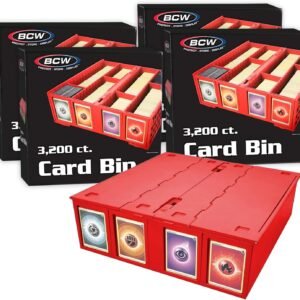 BCW Collectible Card Bin 4 Pack Red Holds 3200 Cards.jpg