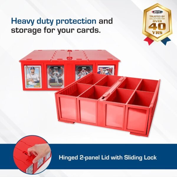 BCW Collectible Card Bin 4 Pack Red Holds 3200 Cards Each Includes 4 Dividers Per Bin Storage for Pokemon MTG Sports Cards.jpg