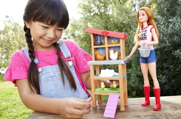 Barbie Chicken Farmer Doll Red Haired and Playset with Henhouse 3 Chickens 2 Chicks and More Career Themed Toy for 3 to 7 Year Olds.jpg