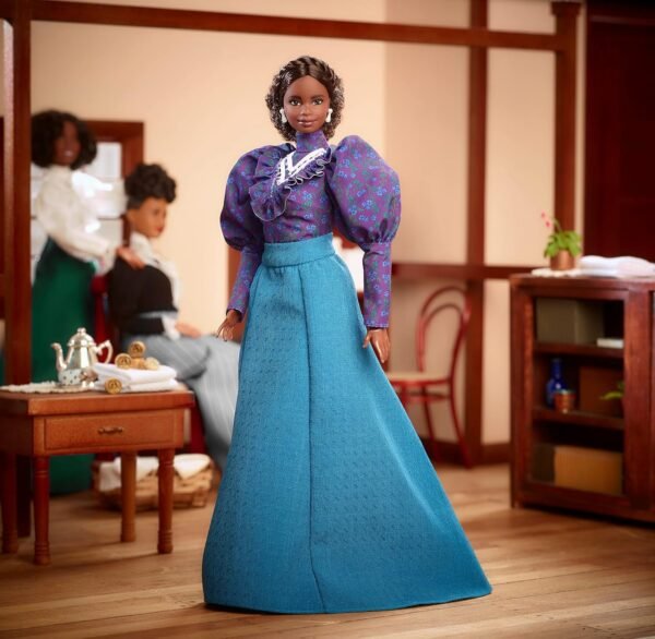 Barbie Inspiring Women Doll Madam C.J. Walker Wearing Puff Sleeve Blouse Full Length Skirt Accessories Collectible with Doll Stand Certificate of Authenticity.jpg