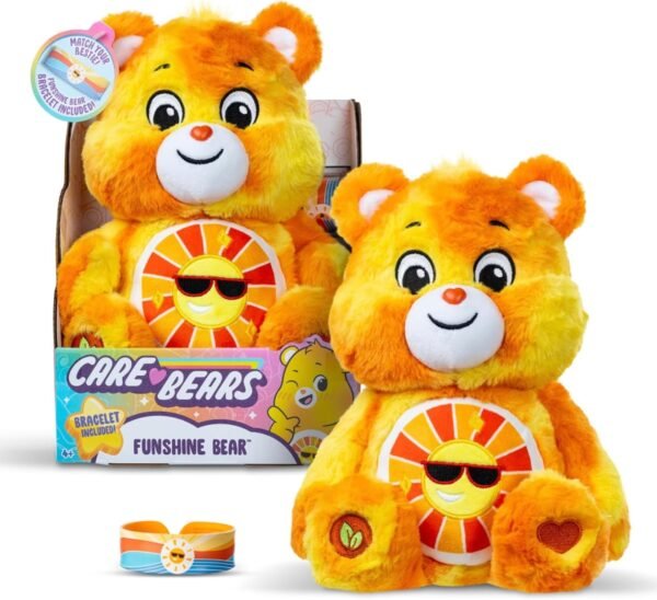 Basic Fun Care Bears Remake 2025 14 Medium Plush Color Splash Limited Edition Includes Slap Bracelet Funshine Bear.jpg