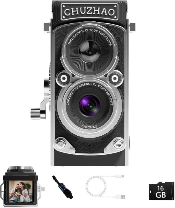 CHUZHAO Vintage Mini Digital Camera Portable TLR Style Retro Point.jpg