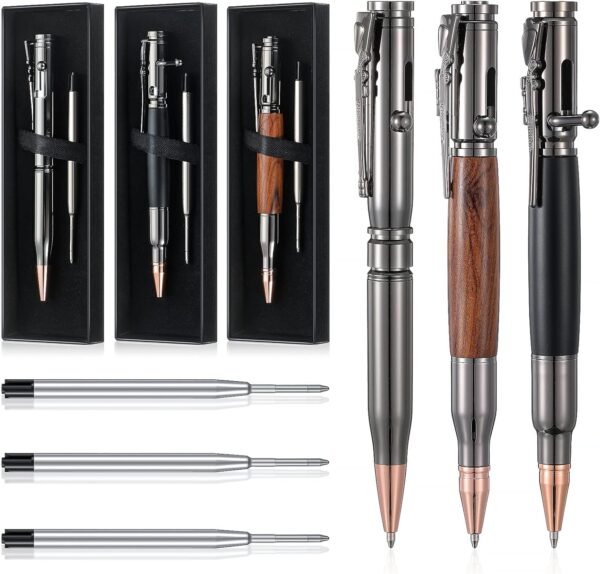 Crtiin 3 Sets Bolt Bullet Pens for Men Bullet Pen.jpg