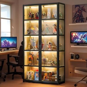 Display Case with Acrylic Glass Door 5 Tier Curio Display CabinetTransparent.jpg