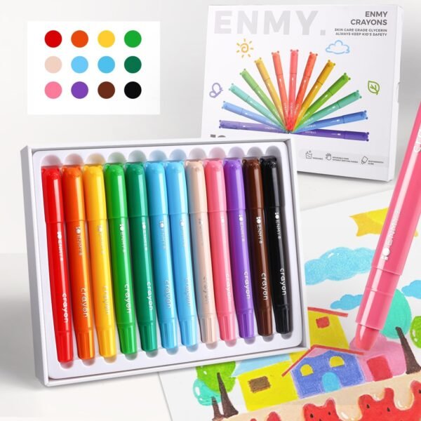 ENMY 12 Colors Gel Crayons Twistable Non Toxic Crayons Set Washable.jpg