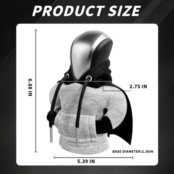 Gear Shift Hoodie Cover Universal Car Shift Knob Protector Black Cape Mini Shifter Hoodie Cute Automotive Interior Accessories for Cars Trucks SUVsBlack.jpg