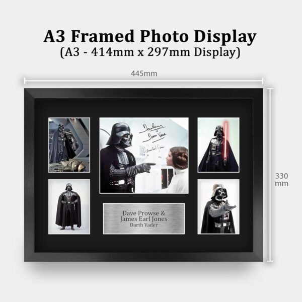 HWC Trading Dave Prowse James Earl Jones Star Wars Darth Vader 16 x 12 inch A3 Printed Gifts Signed Autograph Presentation Display for Movie Memorabilia Fans 16 x 12 Framed.jpg
