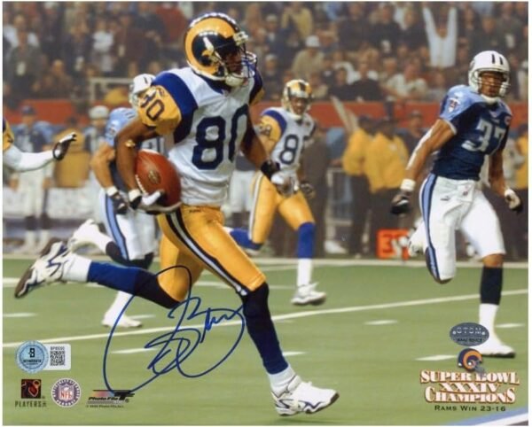Isaac Bruce Autographed St Louis 8x10 Football Photo BAS.jpg