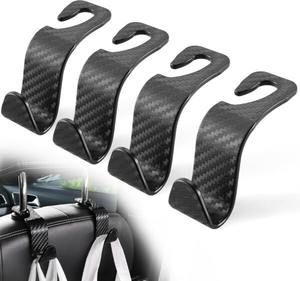 LivTee Car Purse Hook 4 Pack Universal Auto Seat Headrest.jpg