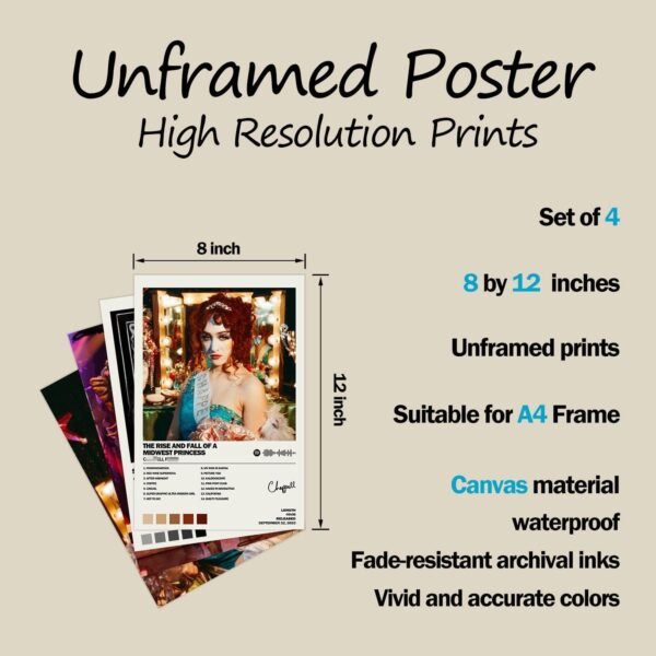MISTRARA Chappell Poster Roan Album Cover Limited Edition Posters Set of 4 Unframed 8inch X 12inch20 X 30cm Room Aesthetic Scannable Song Code Music Posters.jpg