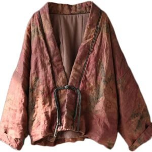 NFYM Womens Short Quilted Jacket Printed Open Front V Neck Shawl.jpg