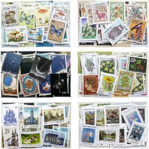 SIBLYMONA Vintage Postage Stamp Stickers 184PcsPack Deco Stamps Stickers.jpg