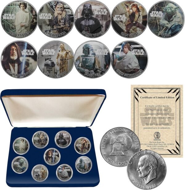 Star Wars Genuine 1976 Eisenhower Dollar 9 Coin Collectors Set with.jpg