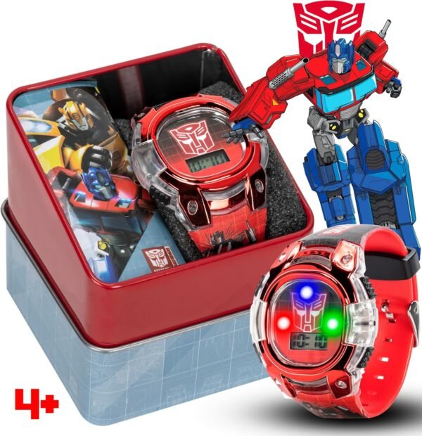 Transformers Kids Watch – LCD Display Metallic Bezel Adjustable Comfortable Strap Collectible Tin – Perfect for Boys and Girls.jpg