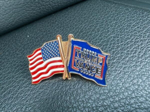 Trump Vance 2024 Lable Pin Badge Brooch for President USA Flag Memorabilia 1.jpg