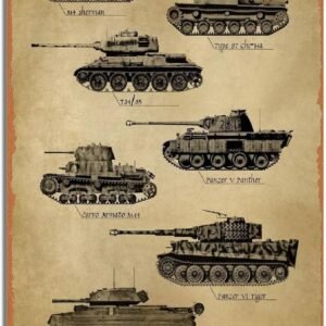 WW2 Tank Poster Metal Sign Vintage WWII Memorabilia Featuring.jpg