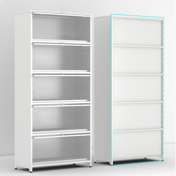 Wrought Iron Display CabinetTempered Glass Door Dust Proof Display Case Flip and Hover Cabinet Door with Handle Multi Layer Storage Boxes for Collectibles Size 80x73cm31.4x28.7.jpg