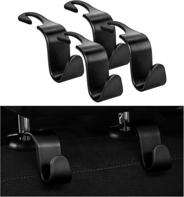 Ziciner 4 PCS Car Seat Headrest Hooks Backseat Hangers Storage.jpg