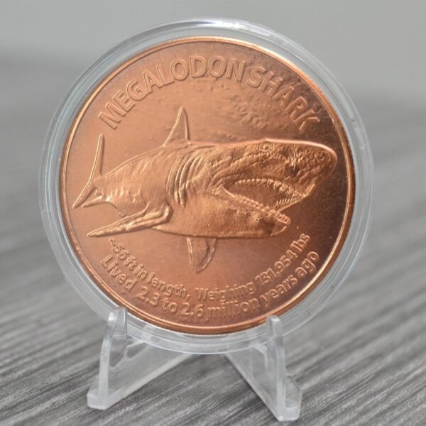 1754191454 Megalodon Shark 1 oz Pure .999 Copper Round Collecticble 39mm Challenge Coin in Capsule COA by Heavenly Metals.jpg