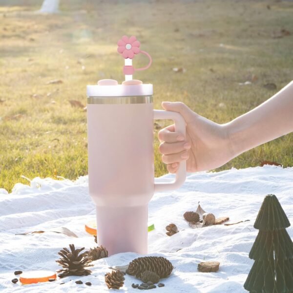 1755570255 4Pcs 0.4in Diameter Cute Silicone Straw Covers Cap for Stanley Cup Dust Proof Drinking Straws Reusable Straws Tips Lids 4 PCS Flower Straw Covers.jpg