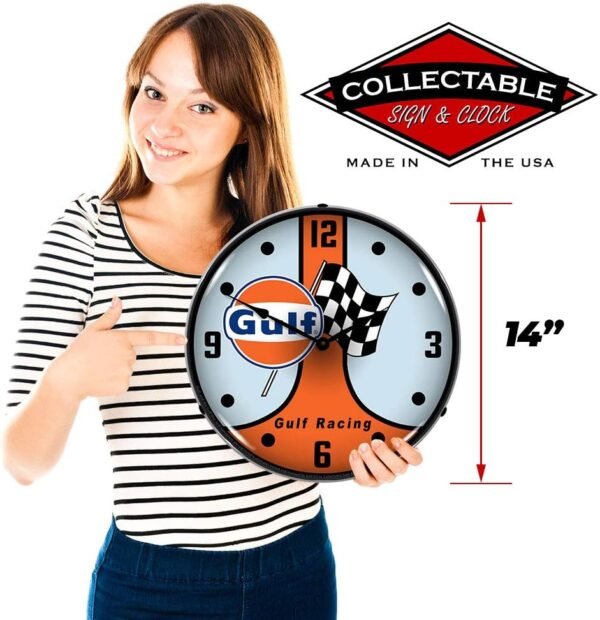 1756049053 Gulf Racing GT40 LED Wall Clock RetroVintage Lighted 14 inch.jpg