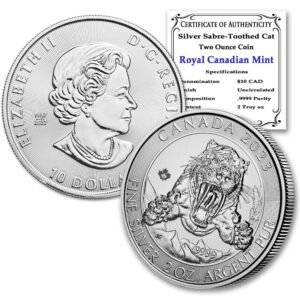 2023 2 oz Canadian Silver Smilodon Sabre tooth Cat Coin.jpg