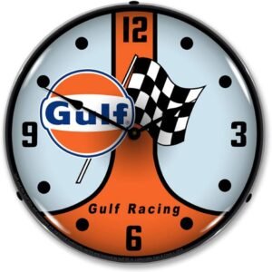 Gulf Racing GT40 LED Wall Clock RetroVintage Lighted 14 inch.jpg