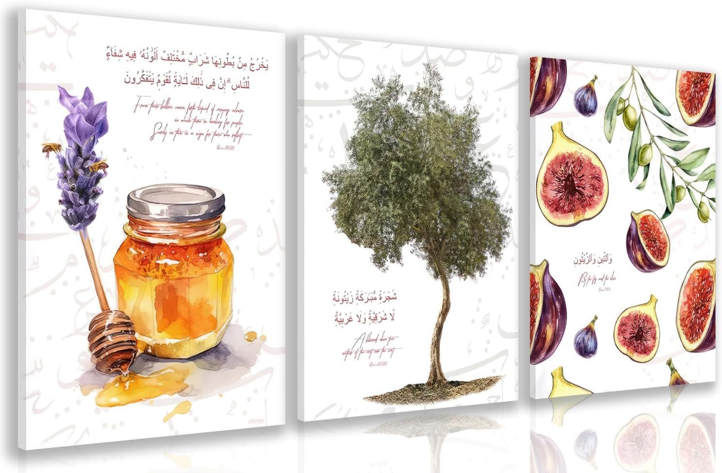 Islamic Kitchen Canvas Wall Art Colourful Honey Olive Tree Figs.jpg
