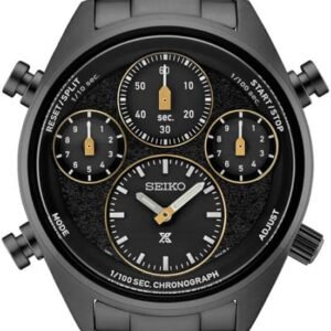 SEIKO Mens Black Dial Stainless Steel Band Prospex Speedtimer Limited.jpg