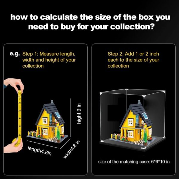 1758396255 Self Assembly Clear Acrylic Display Case for Collectibles 20x70x65cm8x28x26in Dust Proof Protection Showcase for Figurine Model with Gloves String Lights Cleaning Cloth.jpg