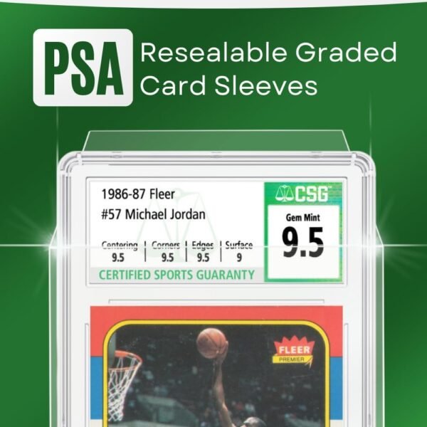 PSA Graded Card Sleeves Premium Quality Clear Plastic Specific Fit Design Resalable Card Sleeves with 1.5 Tapered Flap Sports Slab Sleeves Ideal for Graded Card 5000 Count.jpg