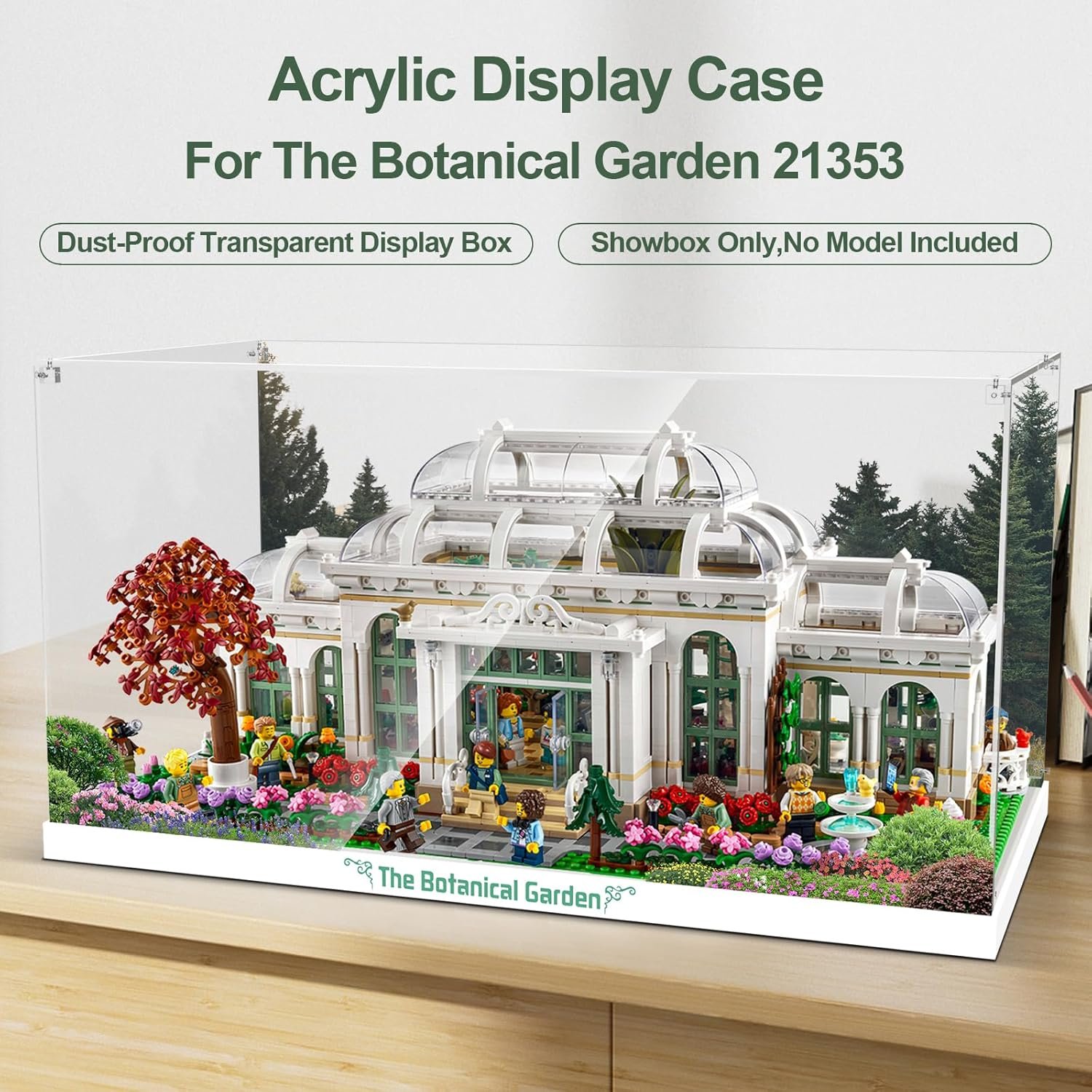 1761650651 Acrylic Display Case for Lego Botanical Garden Display Box Compatible with Lego 21353 Box Only No Model Clear Acrylic Plate with Base HD Painted Background.jpg