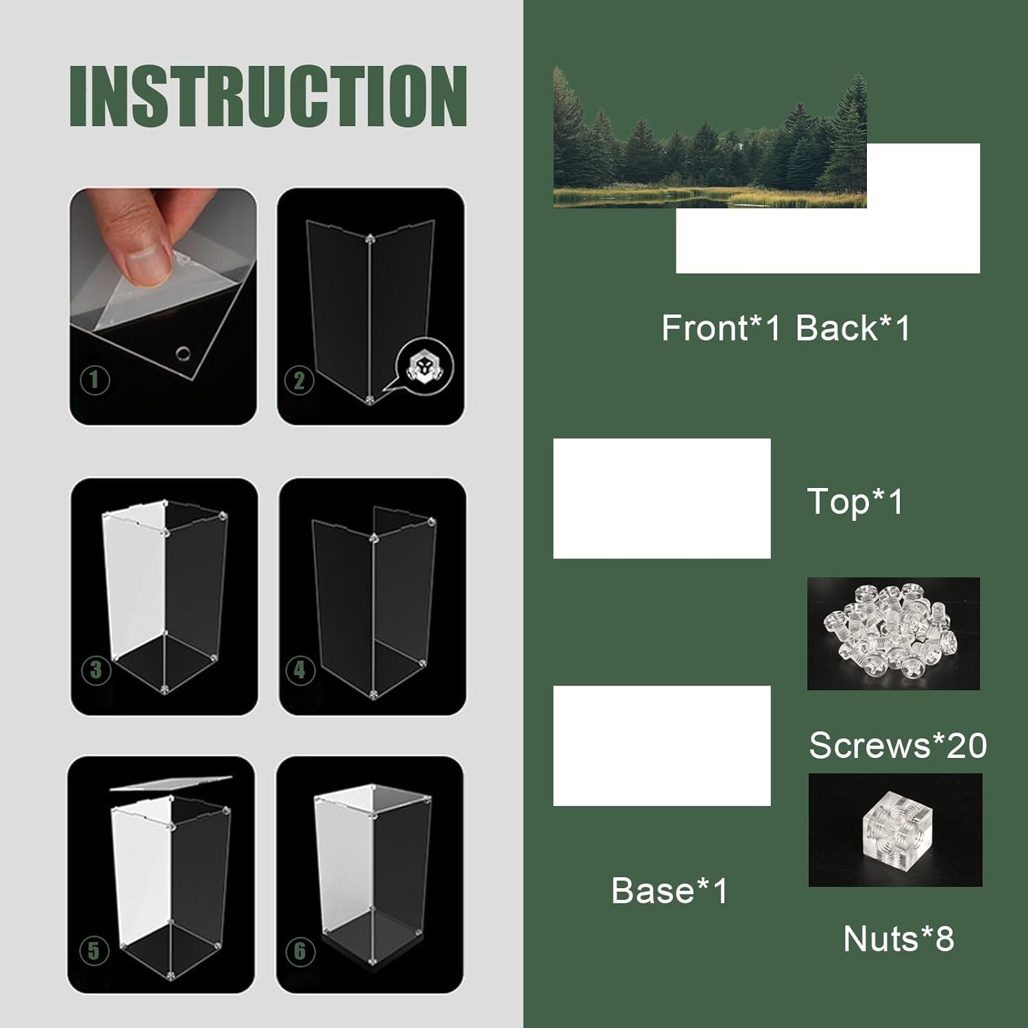 1761650652 Acrylic Display Case for Lego Botanical Garden Display Box Compatible with Lego 21353 Box Only No Model Clear Acrylic Plate with Base HD Painted Background.jpg