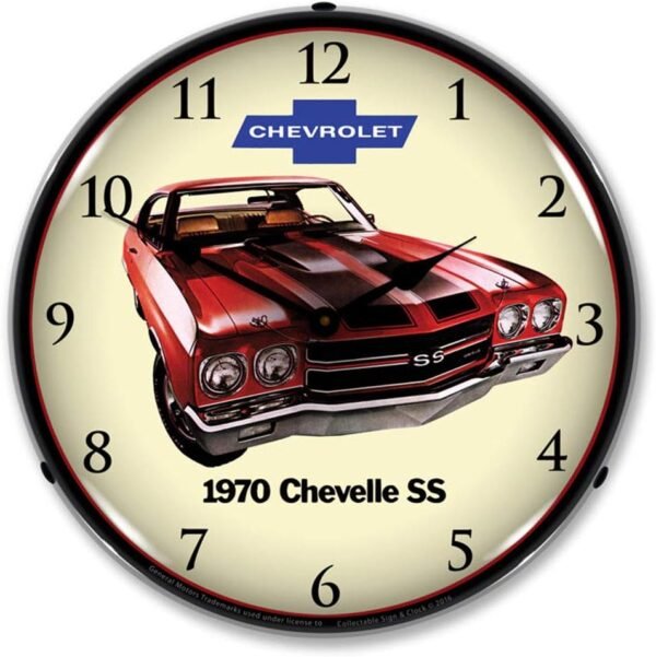 1970 Chevy Chevelle SS LED Wall Clock RetroVintage Lighted 14.jpg