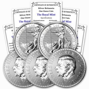 2024 Lot of 5 1 oz British Silver Britannia Coins.jpg